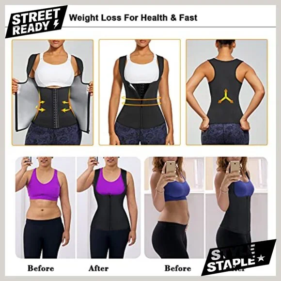 Large Sauna Vest Waist Trainer Shapewear Workout Tank Top Nylon